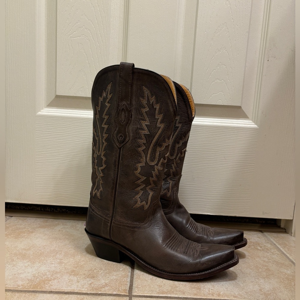 Old West Women Brown Leather Cowboy boots 7.5